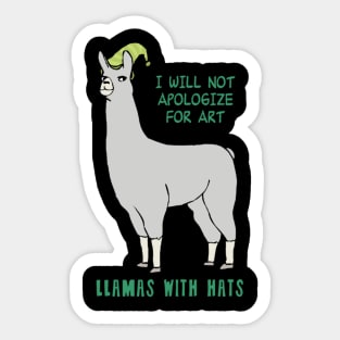 Llamas With Hats Carl Will Not Apologize For Art Sticker